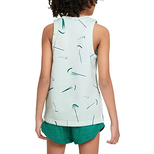 Nike Sportswear Big Kids' (Girls') French Terry Printed Tank (Small, Barely Green/White)2