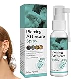 Aceirropy Cuidado posterior de la perforación de oreja, spray para después de la perforación,Solución en aerosol de niebla fina para piercings - Líquido para el cuidado posterior de perforaciones para