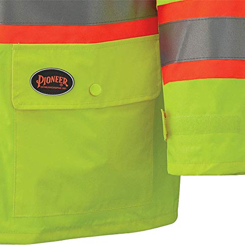 Pioneer High Visibility, 150D Lightweight Waterproof Safety Rain Jacket