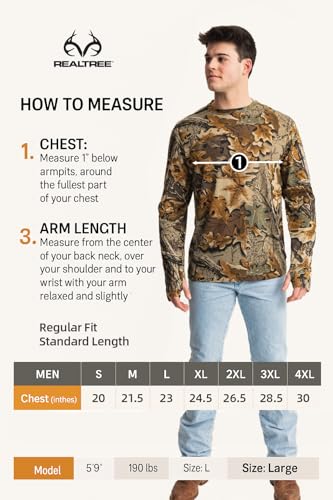Realtree Men’s Long Sleeve Button Down Camp Shirt – Midweight, Cotton, Breathable Outdoor Shirt for Hunting and Fishing 7