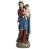  Holyart Vierge à l\'enfant 60 cm Fibre de Verre Veste Rouge
