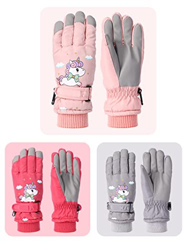 Kids Boys Cute Unicorn Girls Winter Mittens Waterproof Warm Fleece Lined Thermal Snow Ski Mitten Gloves4