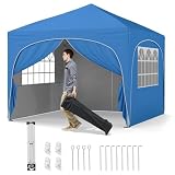 Tangkula 10x10Ft Pop up Canopy with 4 Sidewalls, UPF50+ Outdoor Tent with...