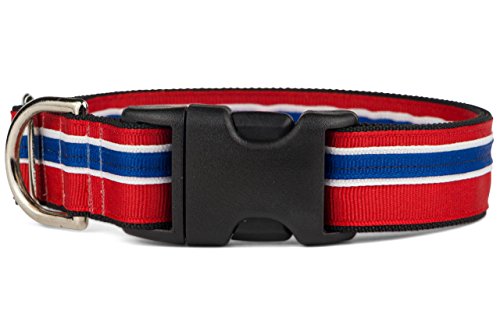If It Barks 1\" Designer Striped Dog Collar (Medium (15\"-22\"), Patriotic) - Thumbnail 2