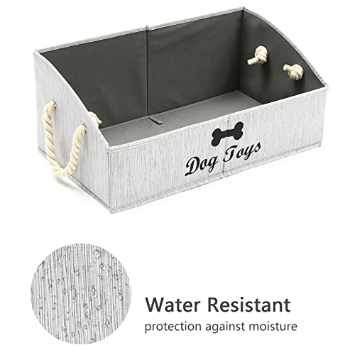 Geyecete-Large-Dog-Toys-Storage-Bins-Foldable-Fabric-Trapezoid-Organizer-Boxes-with-Weave-Rope-HandleCollapsible-Basket-for-ShelvesDog-ApparelGray-Dog Geyecete Large Dog Toys Storage Bins Foldable Fabric Trapezoid Organizer Boxes with Weave Rope HandleCollapsible Basket for ShelvesDog ApparelGray Dog