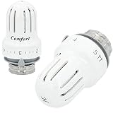 HYDROLAND Heizkörper Thermostatkopf mit Blockade M30 x 1,5 Weiß Comfort | Thermostat Heizung Thermostatventile Heizkörperthermostat Heizkörper Ventil Adapter Heizungsventil Heizungsthermostat