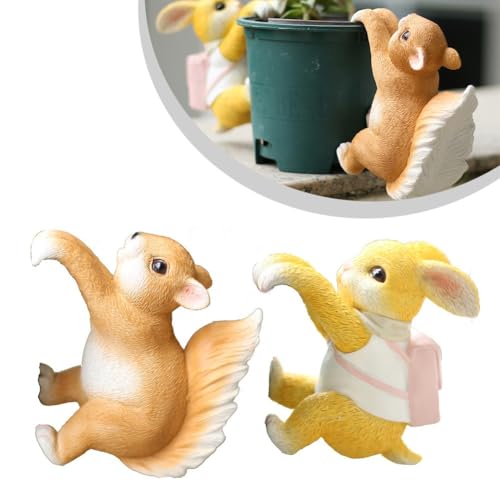 URPIZY Statue d'écureuil créative en résine à suspendre