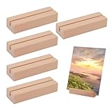 YAZWUR 5 Pezzi Carte in Legno con Adesivo Doppio Lato, Supporto Elegante e Robusto, Ideale per Cartoline, Foto, Portafoto da Tavolo, Menu Ristorante e Segnaposto durante Matrimoni, Feste ed Eventi