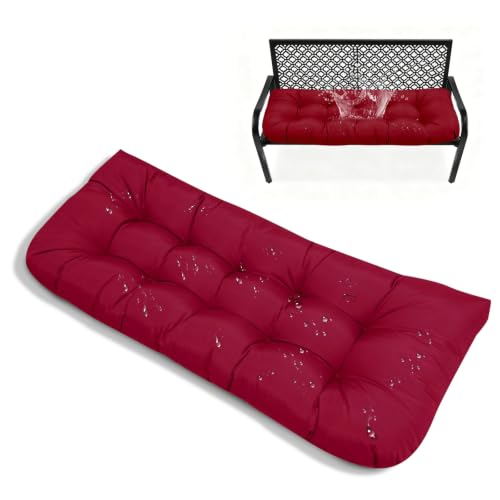 Outdoor Loveseat Cushions for Outdoor Furniture Waterproof Cover Wine Red