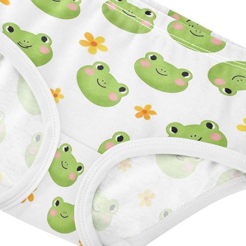 Joisal Flower Toddler Girls Underwear 2t Cotton Panties for Girl Cute Green Frog Smile Florals Briefs Undies Kids4