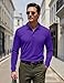 MAGNIVIT Men's Outdoor Sport Performance Polo Long Sleeve Summer Shirt Work Tctical Top Tee Shirt Purple 2XL