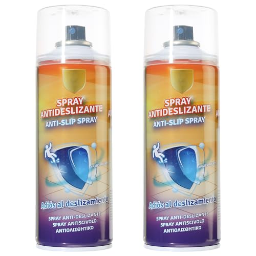 H HANSEL HOME Spray Antideslizante Transparente Multisuperficie - Ideal para Ducha, Bañera, Escaleras y Más, Acabado Texturizado para Seguridad Extra, 400ml, 2 unidades