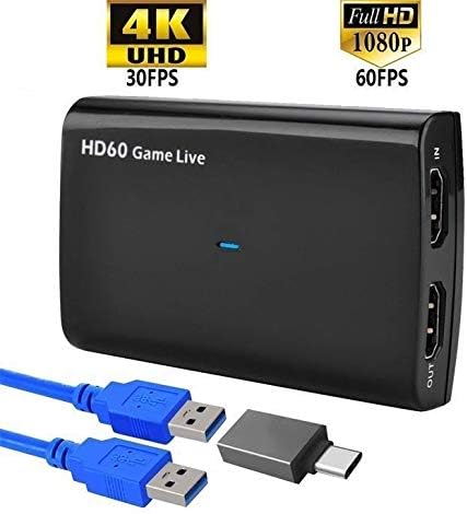 YOTOCAP 4K HDMI Input and Bypass USB3.0 UVC Game Capture with Microphone Input, Record up to 1080p 60fps HDMI to USB3.0 UVC Video Capture Card Broadcast Live Stream and Record Grabber Converter