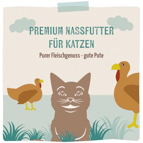 MjAMjAM - Premium Nassfutter für Katzen - Quetschie - purer Fleischgenuss - gute Pute pur, 12er Pack (12 x 125 g), getreidefrei mit extra viel Fleisch