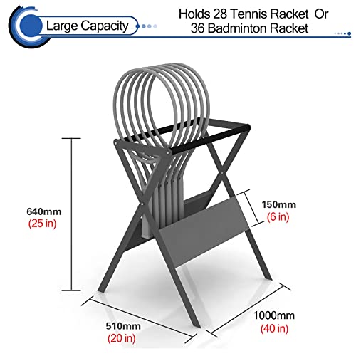 Support de raquette de tennis en métal robuste à roulettes pour club et école - 6