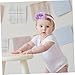 HAKIDZEL 6Pcs Hair Bands Soft Cloth Headbands with Floral Chiffon and Rhinestone Embellishments for Boy Girl Including White Pink Gray Lavender Elastic Headwear for All Hair Types