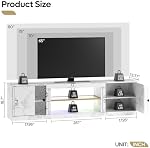 Pinmoco TV Stand for TVs up to 80 inch, 70 Inch LED Entertainment Center with Storage Cabinet and Open Shelves, TV Console Table for Living Room（White