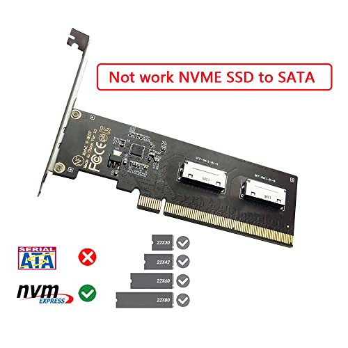 cablecc PCIE PCI-Express 16x to Dual Oculink SFF-8612 SFF-8611 8X VROC Adapter for Mainboard SSD Graphics Card - Image 4