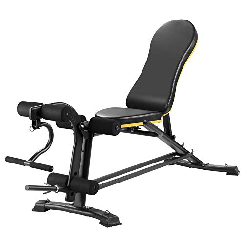 ZENOVA Adjustable Weight Bench, Flat Incline Decline Exercise Workout Bench with Leg Extension and Curl,Training Bench for Full Body Workout (Upgrade Version)