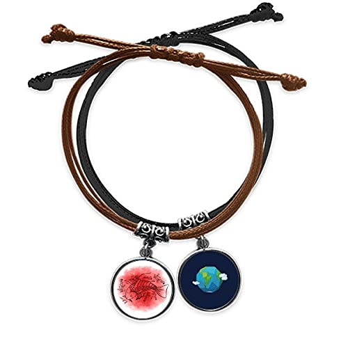 Pulsera de cuero con ilustración de goldfish de la cultura de Japón