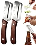 Elite Gourmet Knives, Elite Peeler, Elite Gourmet Peeler, Multi Function Peelerknife & Bottle Opener & JuliennePeelers, Ergonomic Kitchen Tool for Potato, Fruit, Vegetable (3-IN-1 2Pcs)