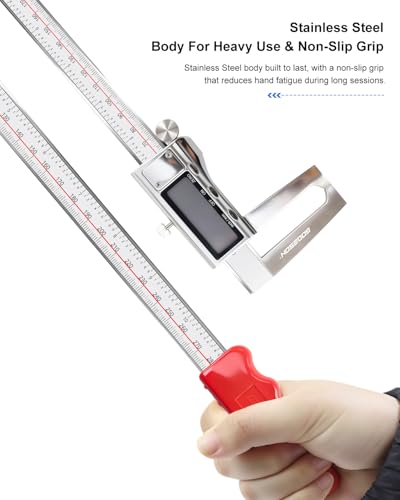 Image of GODESON Digital Caliper 12 inch with Outer Groove, Brake Disc Rotor Measuring Tool, Stainless Steel Digital Calipers for 3D Printing & DIY, LCD, Inch /MM Units, Auto-Off, Rubberized Grip & Storage Case