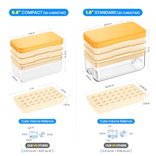 PHINOX Ice Cube Tray with Lid and Bin, 3 Pack Plastic Ice Cube Tray Molds, 84 pcs Ice Trays for freezer, Chilling Drinks, Whiskey & Cocktails, with Ice Container and Ice Scoop, BPA-Free by PHINOX - Image 5