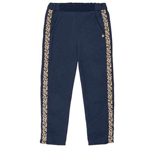 Pantalon fluido navy IKKS detalles leopardo laterales suavidad y ligereza infantil