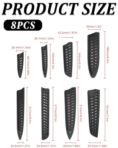 LOZTBUE 8 Stück Lüftungsklingenschutz, Messerscheide, universeller Klingenschutz, passend für verschiedene Messerscheiden
