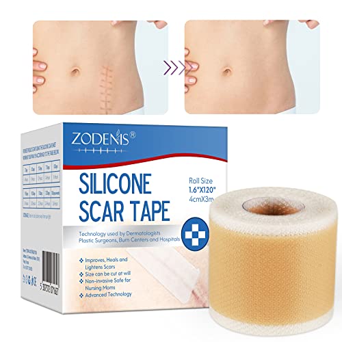 ZODENIS Silicone Scar Tape Roll, Silicone Scar Sheets, Scar Silicone Strips (1.6” x120”Inch - 3M), Easy-Tear Gel Tape For Scar, Soft Silicone Scar for Surgery Scars, Medical Grade Wound Dressing - Thumbnail 5