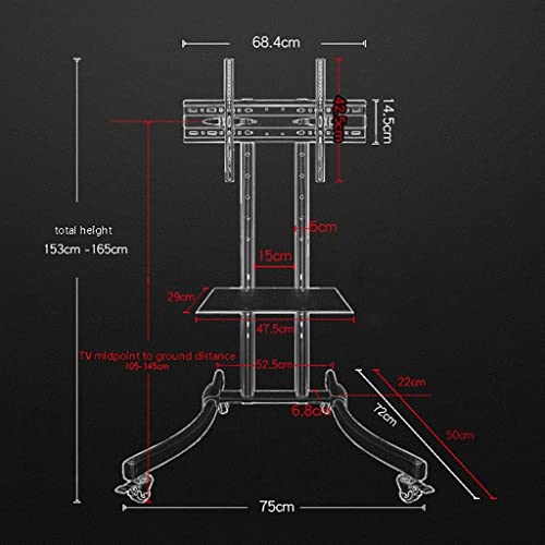 Soporte de pie universal para TV con ruedas y ajuste de altura miniatura 2