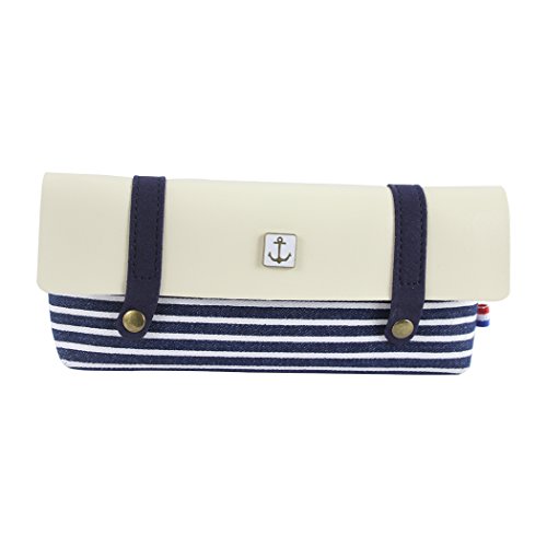 Preisvergleich Produktbild Hillento kreative gestreiften Meer gestreift Federtasche - dunkelblau