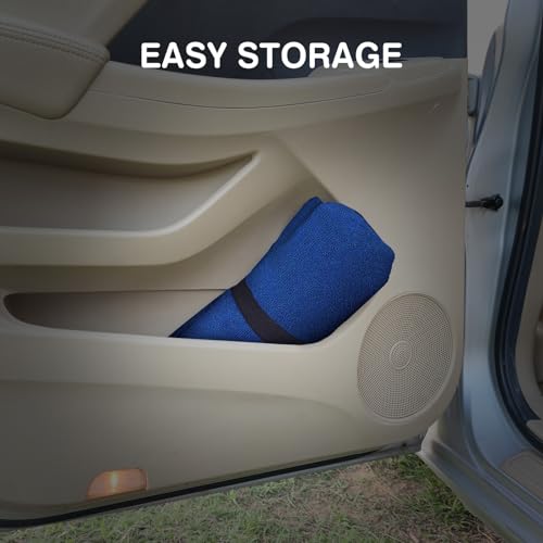Image of Leader Accessories Towel Car Seat Cover Waterproof Blue for Truck SUV Front Seat Machine Washable - After The Gym, Runs, Swimming, Surfing