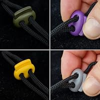 Kordel Stopper Set, 2-Loch, 26 Stück, 13 Farben Mix, für bis Ø 4 mm Kordeln, Band Klemme Bekleidung, Rucksack, Gummikordel Stopper, Schnellverschluss Schnürsenkel, Schnur Rutsche, Tanka Kordelstopper – Ansicht 7