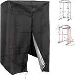 CONCEPTION HUMANISÉE : Notre housse pour rack de squat est équipée d'une fermeture à glissière à l'arrière, ce qui permet de l'installer et de la retirer facilement. Le cordon de serrage réglable au bas de la housse permet d'ajuster l'élasticité de manière flexible, garantissant ainsi un ajustement sûr sur le rack de fitness.
