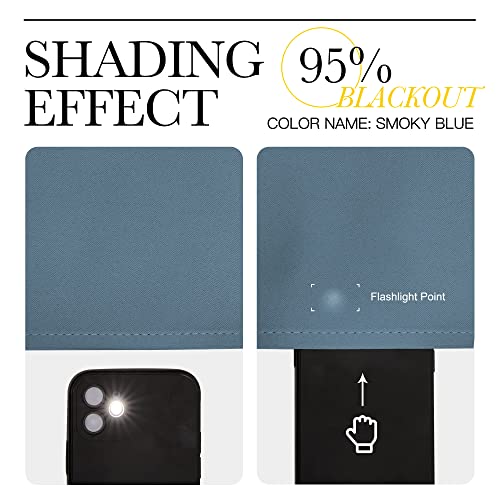 NICETOWN Stone Blue Blackout Curtain for Bedroom - Window Treatment Energy Saving Thermal Insulated Room Darkening Solid Grommet Blackout Drape for Living Room, 1 Panel, W52 x L72