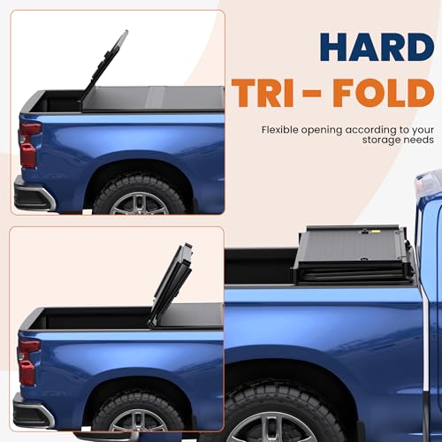 KUIPERAUTO Fiberglass Tri Hard Truck Bed Tonneau Cover Fleetside Compatible for Chevy Colorado/GMC Canyon 2004-2014- 6.2 FT (74 inch) by KUIPERAUTO - Used condition - Image 4