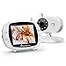Powerextra Vigilabebé Bebé Monitor Inteligente con LCD 3.5" Cámara Visión Nocturna Cámara Vigilancia Bebé Temperatura Diálogo Canción de Cuna Color Blanco