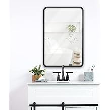 HBCY Creations 20x30 Inch Rectangle Black Mirror, Deep Frame Vanity Mirror, Matte Black Bathroom Mirror