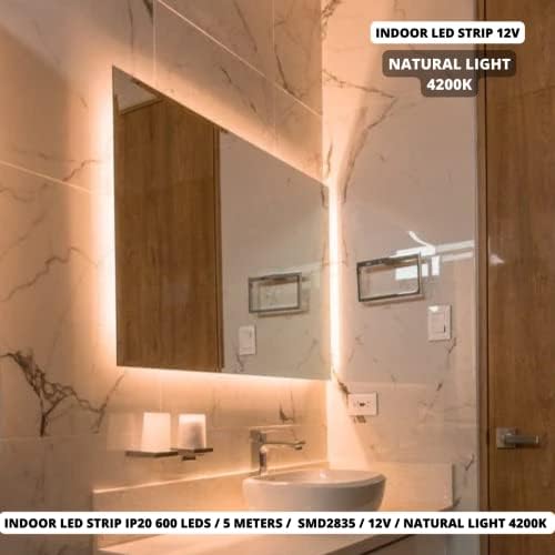 JANDEI - Paski LED 12V 300 LED 4000K neutralna biel. Ochrona IP20. Długość 5 metrów