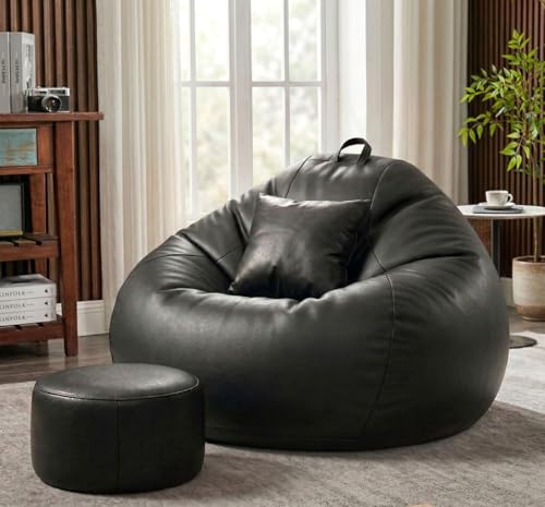 Sattva Classic 6XL Combo Bean Bag with Footstool & Cushion | Faux...