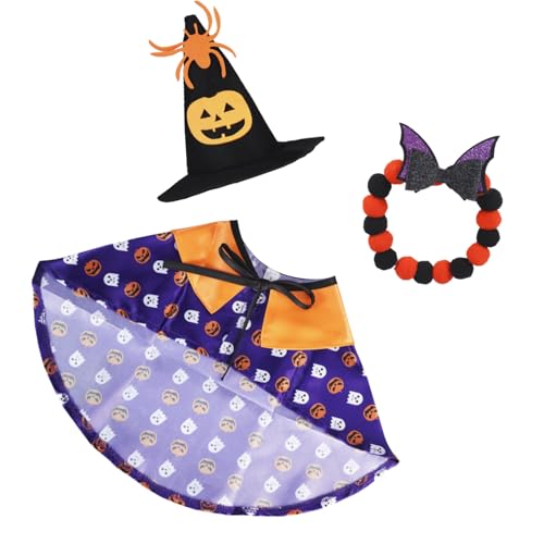 MUYI 3PCS Halloween Porch Goose Costume Outfits – Pumpkin Hat,
