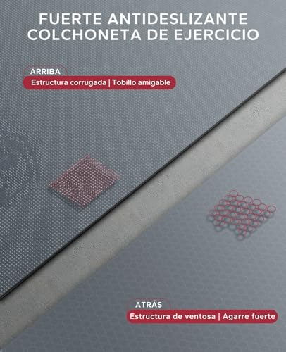 Miniatura 4 de Hapbear Esterilla Deporte Grande, 213 152cm 8mm, Antideslizante Ultraduradero Esterilla Yoga Para Ejercicio En Casa, Deporte Familiar, Colchoneta Gimnasia, Pilates, Gimnasia-Grey