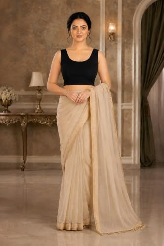 Image of Abhi Readymade Saree Blouse for Women- Sleeveless, Round Neck, Regular-fit, Stretchable, Pull-on Style Blouse