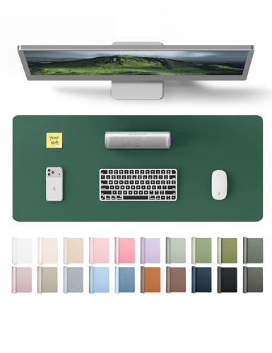 Image of YSAGi Leather Desk Pad Protector, Office Desk Mat, Large Mouse Pad, Non-Slip PU Leather Desk Blotter, Laptop Desk Pad, Waterproof Desk Writing Pad for Office and Home (Seafoam Green, 23.6 inch x 13.8 inch)