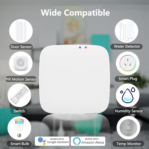ZigBee Hub WiFi & Bluetooth Dual Mode Gateway, Only for Tuya Product Smart Home Bridge Wireless Remote Controller,Intelligent Bridge Wireless Smart Gateway Voice Control via Alexa and Google Home - Image 4