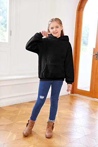 Image of Makkrom Boys Girls Sherpa Hoodies Fleece Hoodie Pullover Outfits for Kids