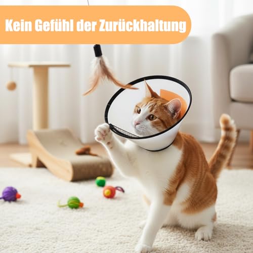 2 Stück Katzen Halskrause, Halskrause Katze, Schutzkragen für Katzen und kleine Hunde, Postoperative Wundschutz, Verhindert Lecken und Kratzen, Leichtes und bequemes Design