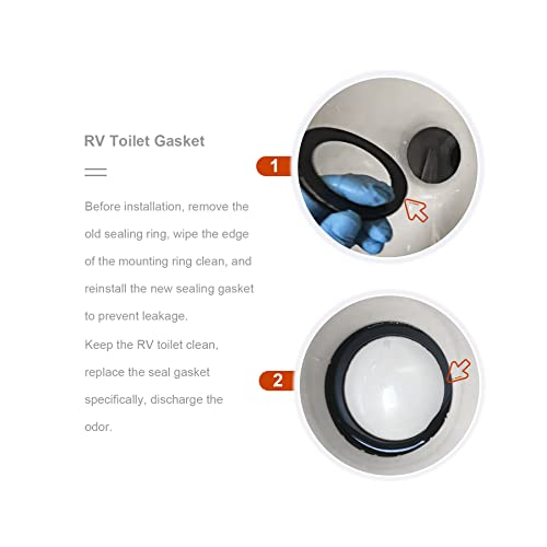 Image of RV Toilet Flush Ball Seal Gasket Replacement 385311658 for Dometic 320 310 300 Avoid Water Leaking (2PC)