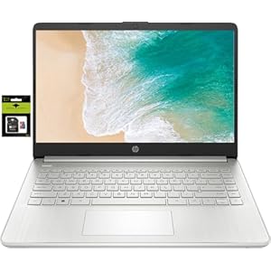 HP Portátil de 14 pulgadas ultraligera para estudiantes y negocios, procesador Intel Celeron de cuatro núcleos, 8 GB de RAM, 192 GB de almacenamiento (128 GB eMMC + tarjeta SD Ghost Manta de 64 GB),